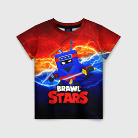 Детская футболка 3D с принтом ЭШ НИНДЗЯ Ash Brawl Stars в городе Новоалтайск, 100% гипоаллергенный полиэфир | прямой крой, круглый вырез горловины, длина до линии бедер, чуть спущенное плечо, ткань немного тянется | ash | brawl | brawl stars | brawlstars | brawl_stars | аш | бравл | бравлстарс | эш