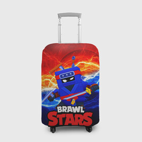 Чехол для чемодана 3D с принтом ЭШ НИНДЗЯ Ash Brawl Stars в городе Новоалтайск, 86% полиэфир, 14% спандекс | двустороннее нанесение принта, прорези для ручек и колес | ash | brawl | brawl stars | brawlstars | brawl_stars | аш | бравл | бравлстарс | эш