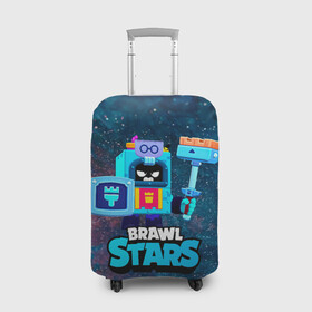 Чехол для чемодана 3D с принтом ЭШ Ash Brawl Stars в городе Новоалтайск, 86% полиэфир, 14% спандекс | двустороннее нанесение принта, прорези для ручек и колес | ash | brawl | brawl stars | brawlstars | brawl_stars | аш | бравл | бравлстарс | эш