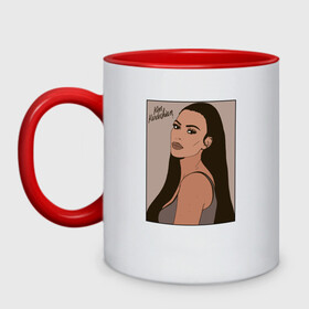 Кружка двухцветная с принтом Ким Кардашьян / Kim Kardashian в городе Новоалтайск, керамика | объем — 330 мл, диаметр — 80 мм. Цветная ручка и кайма сверху, в некоторых цветах — вся внутренняя часть | kim kardashian | девушка | знаменитости | кардашьян | ким кардашьян | ким кардашян | люди | мулатка | портрет | фотомодель