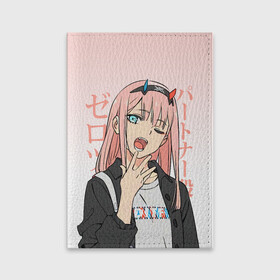 Обложка для паспорта матовая кожа с принтом Zero Two Darling in the Franxx в городе Новоалтайск, натуральная матовая кожа | размер 19,3 х 13,7 см; прозрачные пластиковые крепления | 02 | anime girl | darling in the franxx | zero two | аниме | дарлинг во франксе | девушка с розовыми волосами | манга | милый во франксе | ноль два | розовые волосы | тян