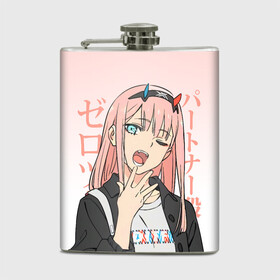 Фляга с принтом Zero Two Darling in the Franxx в городе Новоалтайск, металлический корпус | емкость 0,22 л, размер 125 х 94 мм. Виниловая наклейка запечатывается полностью | Тематика изображения на принте: 02 | anime girl | darling in the franxx | zero two | аниме | дарлинг во франксе | девушка с розовыми волосами | манга | милый во франксе | ноль два | розовые волосы | тян