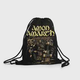 Рюкзак-мешок 3D с принтом Amon Amarth в городе Новоалтайск, 100% полиэстер | плотность ткани — 200 г/м2, размер — 35 х 45 см; лямки — толстые шнурки, застежка на шнуровке, без карманов и подкладки | amon amarth | metal | викинг метал | группы | дэт метал | метал | музыка | рок