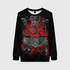 Женский свитшот 3D с принтом Amon Amarth в городе Новоалтайск, 100% полиэстер с мягким внутренним слоем | круглый вырез горловины, мягкая резинка на манжетах и поясе, свободная посадка по фигуре | amon amarth | metal | викинг метал | группы | дэт метал | метал | музыка | рок