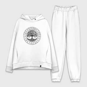 Женский костюм хлопок Oversize с принтом Иггдрасиль | Yggdrasil | Руны (Z) в городе Новоалтайск,  |  | runes | yggdrasil | дерево | древние знаки | знак рода | знаки | иггдрасиль | иероглифы | руны | русь | символы | скандинавское дерево | славяне | славянская символика | я русский