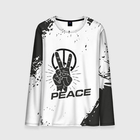 Мужской лонгслив 3D с принтом Peace | Мир (Z) в городе Новоалтайск, 100% полиэстер | длинные рукава, круглый вырез горловины, полуприлегающий силуэт | anarchy | hippies | peace | анархизм | анархия | два пальца | знак | знаки | любовь | мир | хиппи