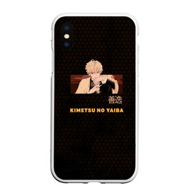 Чехол для iPhone XS Max матовый с принтом Зеницу Агацума  в городе Новоалтайск, Силикон | Область печати: задняя сторона чехла, без боковых панелей | demon slayer | kimetsu no aiba | zenitsu agatsuma | зеницу агацума | клинок | рассекающий демонов