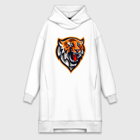 Платье-худи хлопок с принтом Tiger Scream в городе Новоалтайск,  |  | 2022 | animal | cat | lion | tiger | год тигра | животные | зубы | кот | кошка | лев | охотник | полосатый | природа | тигр | тигренок | тигрица | хищник