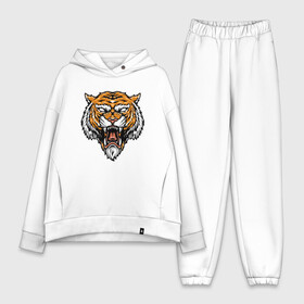 Женский костюм хлопок Oversize с принтом Boss Tiger в городе Новоалтайск,  |  | 2022 | animal | cat | lion | tiger | год тигра | животные | зубы | кот | кошка | лев | охотник | полосатый | природа | тигр | тигренок | тигрица | хищник