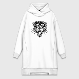Платье-худи хлопок с принтом Night Tiger в городе Новоалтайск,  |  | 2022 | animal | cat | lion | tiger | год тигра | животные | зубы | кот | кошка | лев | охотник | полосатый | природа | тигр | тигренок | тигрица | хищник