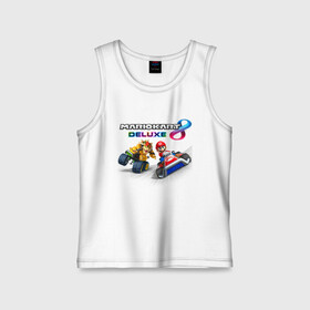 Детская майка хлопок с принтом Mariokart 8 Deluxe гонка в городе Новоалтайск,  |  | competition | fangs | guy | hero | hype | jaw | kart | man | monster | nintendo | racing | speed | super mario | video game | видеоигра | гонка | карт | клыки | монстр | мужчина | пасть | скорость | соревнование | супер марио | хайп | чувак