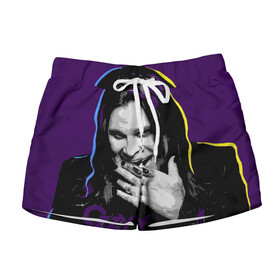 Женские шорты 3D с принтом Ozzy Osbourne, Оззи Осборн в городе Новоалтайск, 100% полиэстер | прямой крой, два кармана без застежек по бокам. Мягкая трикотажная резинка на поясе, внутри которой широкие завязки. Длина до середины бедра | black sabbath | hard rock | heavy metal | john michael osbourne | ozzy osbourne | джон майкл осборн | оззи осборн | хард рок | хеви метал