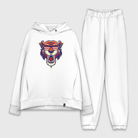 Женский костюм хлопок Oversize с принтом Tiger Hipster в городе Новоалтайск,  |  | 2022 | animal | cat | hipster | lion | tiger | год тигра | животные | зубы | кот | кошка | лев | охотник | полосатый | природа | тигр | тигренок | тигрица | хипстер | хищник