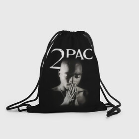 Рюкзак-мешок 3D с принтом TUPAC в городе Новоалтайск, 100% полиэстер | плотность ткани — 200 г/м2, размер — 35 х 45 см; лямки — толстые шнурки, застежка на шнуровке, без карманов и подкладки | Тематика изображения на принте: 2pac | black | gangsta | hip hop | legend | music | rap | shakur | tupac | usa | гангстер | музыка | рэп | сша | тупак | хип хоп | шакур