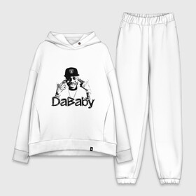 Женский костюм хлопок Oversize с принтом DaBaby в городе Новоалтайск,  |  | baby jesus | dababy | rapper dababy | джонатан линдейл кирк | рэп | рэпер
