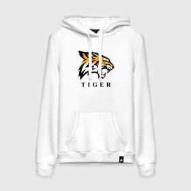 Женская толстовка хлопок с принтом Тигр - Tiger в городе Новоалтайск, френч-терри, мягкий теплый начес внутри (100% хлопок) | карман-кенгуру, эластичные манжеты и нижняя кромка, капюшон с подкладом и шнурком | 2022 | animal | cat | lion | tiger | год тигра | животные | зверь | зубы | кот | кошка | лев | охотник | полосатый | природа | тигр | тигренок | тигрица | хищник