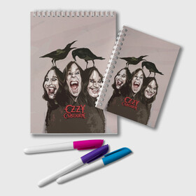 Блокнот с принтом Ozzy Osbourne в городе Новоалтайск, 100% бумага | 48 листов, плотность листов — 60 г/м2, плотность картонной обложки — 250 г/м2. Листы скреплены удобной пружинной спиралью. Цвет линий — светло-серый
 | black sabbath | hard rock | heavy metal | john michael osbourne | ozzy osbourne | джон майкл осборн | оззи осборн | хард рок | хеви метал