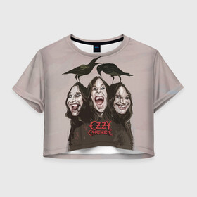 Женская футболка Crop-top 3D с принтом Ozzy Osbourne в городе Новоалтайск, 100% полиэстер | круглая горловина, длина футболки до линии талии, рукава с отворотами | black sabbath | hard rock | heavy metal | john michael osbourne | ozzy osbourne | джон майкл осборн | оззи осборн | хард рок | хеви метал
