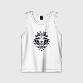 Детская майка хлопок с принтом King Tiger в городе Новоалтайск,  |  | 2022 | animal | cat | king | lion | tiger | год тигра | животные | зверь | зубы | король | кот | кошка | лев | охотник | полосатый | природа | тигр | тигренок | тигрица | хищник | царь