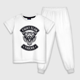 Детская пижама хлопок с принтом Fight Club Tigers в городе Новоалтайск, 100% хлопок |  брюки и футболка прямого кроя, без карманов, на брюках мягкая резинка на поясе и по низу штанин
 | 2022 | animal | cat | fight club | lion | mma | tiger | ufc | боец | год тигра | единоборства | животные | зверь | зубы | кот | кошка | лев | охотник | полосатый | природа | спорт | тигр | тигренок | тигрица | хищник