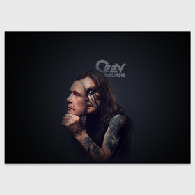 Поздравительная открытка с принтом Ozzy Osbourne в городе Новоалтайск, 100% бумага | плотность бумаги 280 г/м2, матовая, на обратной стороне линовка и место для марки
 | Тематика изображения на принте: black sabbath | hard rock | heavy metal | john michael osbourne | ozzy osbourne | джон майкл осборн | оззи осборн | хард рок | хеви метал