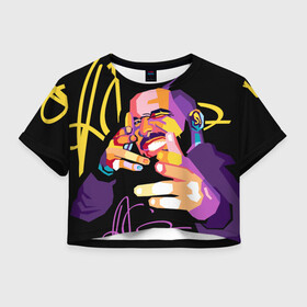 Женская футболка Crop-top 3D с принтом Drake в городе Новоалтайск, 100% полиэстер | круглая горловина, длина футболки до линии талии, рукава с отворотами | certified lover boy | drake | pop art | rap | wpap | дрейк | музыка | обри дрейк грэм | поп арт | рэп | рэпер