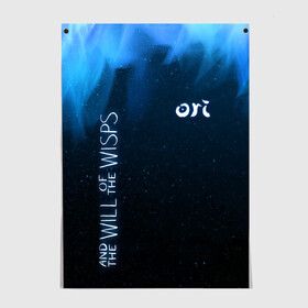 Постер с принтом Ori Logo | Ori and the Will of the Wisps (Z) в городе Новоалтайск, 100% бумага
 | бумага, плотность 150 мг. Матовая, но за счет высокого коэффициента гладкости имеет небольшой блеск и дает на свету блики, но в отличии от глянцевой бумаги не покрыта лаком | logo | moon studios | ori and the will of the wisps | блуждающий огонь | дух ори | ку | лого | логотип | ори и блуждающие огоньки | сеир