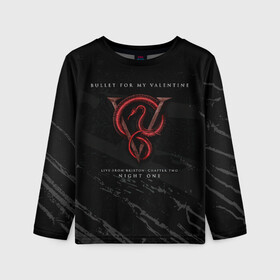Детский лонгслив 3D с принтом Live From Brixton: Chapter Two - Bullet for My Valentine в городе Новоалтайск, 100% полиэстер | длинные рукава, круглый вырез горловины, полуприлегающий силуэт
 | bullet for my valentine | jeff killed john | matthew tuck | michael paget | булет фор май валентайн | джефф убил джона | майкл пэджет | метал | музыка | мэтт | мэттью так | пуля для моей возлюбленной | рок группа