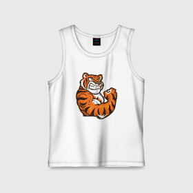 Детская майка хлопок с принтом Сила Тигра в городе Новоалтайск,  |  | 2022 | animal | cat | lion | tiger | год тигра | животные | зверь | зубы | кот | кошка | лев | охотник | полосатый | природа | тигр | тигренок | тигрица | хищник
