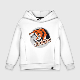 Детское худи Oversize хлопок с принтом Sport Tigers в городе Новоалтайск, френч-терри — 70% хлопок, 30% полиэстер. Мягкий теплый начес внутри —100% хлопок | боковые карманы, эластичные манжеты и нижняя кромка, капюшон на магнитной кнопке | 2022 | animal | cat | lion | sport | tiger | год тигра | животные | зверь | зубы | кот | кошка | лев | охотник | полосатый | природа | спорт | тигр | тигренок | тигрица | хищник