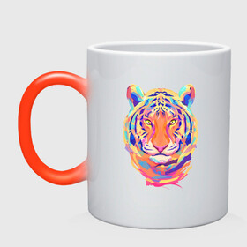 Кружка хамелеон с принтом Color Tiger в городе Новоалтайск, керамика | меняет цвет при нагревании, емкость 330 мл | Тематика изображения на принте: 2022 | animal | cat | lion | tiger | год тигра | животные | зверь | зубы | кот | кошка | лев | охотник | полосатый | природа | тигр | тигренок | тигрица | хищник