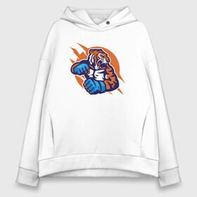 Женское худи Oversize хлопок с принтом Boxing Tiger в городе Новоалтайск, френч-терри — 70% хлопок, 30% полиэстер. Мягкий теплый начес внутри —100% хлопок | боковые карманы, эластичные манжеты и нижняя кромка, капюшон на магнитной кнопке | 2022 | animal | cat | lion | mma | tiger | ufc | бокс | боксер | год тигра | единоборства | животные | зверь | зубы | кот | кошка | лев | охотник | полосатый | природа | спорт | тигр | тигренок | тигрица | хищник