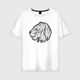 Женская футболка хлопок Oversize с принтом Mystic Tiger в городе Новоалтайск, 100% хлопок | свободный крой, круглый ворот, спущенный рукав, длина до линии бедер
 | 2022 | animal | cat | lion | tiger | год тигра | животные | зверь | зубы | кот | кошка | лев | охотник | полосатый | природа | тигр | тигренок | тигрица | хищник