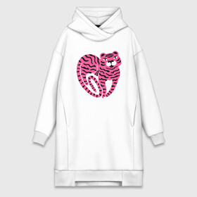 Платье-худи хлопок с принтом Pink Tiger в городе Новоалтайск,  |  | 2022 | animal | cat | lion | tiger | год тигра | животные | зверь | зубы | кот | кошка | лев | охотник | полосатый | природа | тигр | тигренок | тигрица | хищник