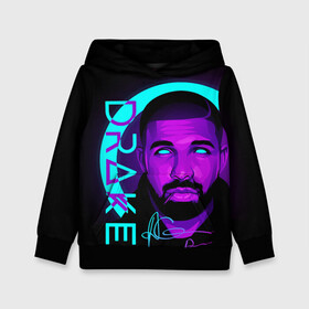 Детская толстовка 3D с принтом Drake в городе Новоалтайск, 100% полиэстер | двухслойный капюшон со шнурком для регулировки, мягкие манжеты на рукавах и по низу толстовки, спереди карман-кенгуру с мягким внутренним слоем | certified lover boy | drake | rap | дрейк | музыка | неон | обри дрейк грэм | рэп | рэпер
