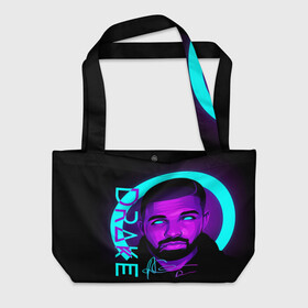 Пляжная сумка 3D с принтом Drake в городе Новоалтайск, 100% полиэстер | застегивается на металлическую кнопку; внутренний карман застегивается на молнию. Стенки укреплены специальным мягким материалом, чтобы защитить содержимое от несильных ударов
 | certified lover boy | drake | rap | дрейк | музыка | неон | обри дрейк грэм | рэп | рэпер