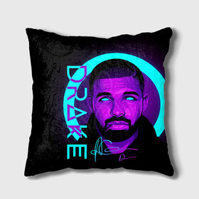 Подушка 3D с принтом Drake в городе Новоалтайск, наволочка – 100% полиэстер, наполнитель – холлофайбер (легкий наполнитель, не вызывает аллергию). | состоит из подушки и наволочки. Наволочка на молнии, легко снимается для стирки | certified lover boy | drake | rap | дрейк | музыка | неон | обри дрейк грэм | рэп | рэпер