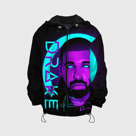 Детская куртка 3D с принтом Drake в городе Новоалтайск, 100% полиэстер | застежка — молния, подол и капюшон оформлены резинкой с фиксаторами, по бокам — два кармана без застежек, один потайной карман на груди, плотность верхнего слоя — 90 г/м2; плотность флисового подклада — 260 г/м2 | certified lover boy | drake | rap | дрейк | музыка | неон | обри дрейк грэм | рэп | рэпер