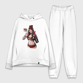 Женский костюм хлопок Oversize с принтом URBAN GIRL | ДЕВУШКА С ТАТУ (Z) в городе Новоалтайск,  |  | girl | graffiti | street girl | tattoo | urban | yo | графити | граффити | девушка | девушка с тату | ё | красивая девушка | с тату | уличная девушка | урбан