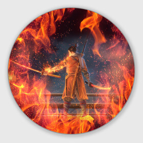Коврик для мышки круглый Warrior | Sekiro shadows die twice (Z): в городе Новоалтайск, резина и полиэстер | круглая форма, изображение наносится на всю лицевую часть | sekiro shadows die twice | warrior | воин | дзу дай то вайсу | миядзаки | самурай | сэкиро сядо | тени умирают дважды