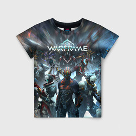 Детская футболка 3D с принтом WARFRAME | ВАРФРЕЙМ (Z) в городе Новоалтайск, 100% гипоаллергенный полиэфир | прямой крой, круглый вырез горловины, длина до линии бедер, чуть спущенное плечо, ткань немного тянется | Тематика изображения на принте: 2019 | fortuna | red stalker | stalker | warframe | варфрейм | лотос | сталкер | тэнно