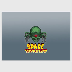 Поздравительная открытка с принтом Space Invaders | Old game (Z) в городе Новоалтайск, 100% бумага | плотность бумаги 280 г/м2, матовая, на обратной стороне линовка и место для марки
 | dendy | invaders | nintendo | shootem up | space invaders | денди | захватчики | космические захватчики | су имбэ | чужаки