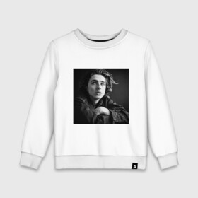 Детский свитшот хлопок с принтом Timothee Chalamet в городе Новоалтайск, 100% хлопок | круглый вырез горловины, эластичные манжеты, пояс и воротник | timothee chalamet | тимоти шаламе | фото