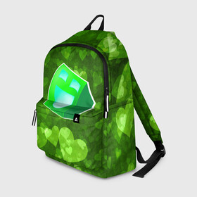 Рюкзак 3D с принтом Geometry Dash | Green Love (Z) в городе Новоалтайск, 100% полиэстер | лямки с регулируемой длиной, сверху петелька, чтобы рюкзак можно было повесить на вешалку. Основное отделение закрывается на молнию, как и внешний карман. Внутри два дополнительных кармана, один из которых закрывается на молнию. По бокам два дополнительных кармашка | Тематика изображения на принте: 2d | arcade | game | geometry dash | meltdown | robtop | аркада | геометри даш | геометрическая черточка | геометрический тире | раннер