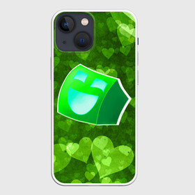 Чехол для iPhone 13 mini с принтом Geometry Dash | Green Love (Z) в городе Новоалтайск,  |  | 2d | arcade | game | geometry dash | meltdown | robtop | аркада | геометри даш | геометрическая черточка | геометрический тире | раннер
