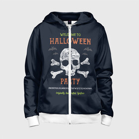 Детская толстовка 3D на молнии с принтом Halloween Party в городе Новоалтайск, 100% полиэстер |  манжеты и пояс оформлены широкой мягкой резинкой, двухслойный капюшон со шнурком для регулировки, спереди карманы и застежка-молния
 | halloween | holiday | pumpkin | samayn | vampire | zombie | вампир | ведьма | вечеринка | день всех святых | зомби | карнавал | маскарад | мертвец | оборотень | привидение | самайн | светильник джека | страшный джек | труп