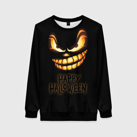 Женский свитшот 3D с принтом Happy Halloween в городе Новоалтайск, 100% полиэстер с мягким внутренним слоем | круглый вырез горловины, мягкая резинка на манжетах и поясе, свободная посадка по фигуре | halloween | holiday | pumpkin | samayn | vampire | zombie | вампир | ведьма | вечеринка | день всех святых | зомби | карнавал | маскарад | мертвец | оборотень | привидение | самайн | светильник джека | страшный джек | труп