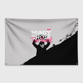 Флаг-баннер с принтом Mumiy Troll The Best в городе Новоалтайск, 100% полиэстер | размер 67 х 109 см, плотность ткани — 95 г/м2; по краям флага есть четыре люверса для крепления | ilya lagutenko | mumi troll | mumitrol | mumiy troll | music | rock band | russian rock | илья лагутенко | музыка | муми троль | мумий тролль | мумитроль | рок группа | русский рок