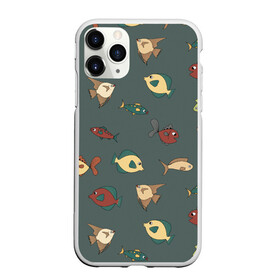 Чехол для iPhone 11 Pro матовый с принтом Морские рыбки на зеленом фоне в городе Новоалтайск, Силикон |  | fish | summer | tdsmr | весна | зеленый | лето | море | праздник | принт | природа | рыбы