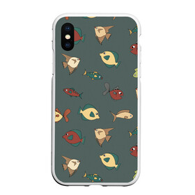 Чехол для iPhone XS Max матовый с принтом Морские рыбки на зеленом фоне в городе Новоалтайск, Силикон | Область печати: задняя сторона чехла, без боковых панелей | fish | summer | tdsmr | весна | зеленый | лето | море | праздник | принт | природа | рыбы